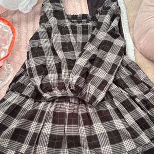 Torrid Black and White Plaid Mini Dress